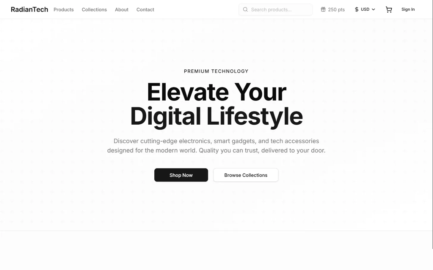 E-commerce storefront screenshot