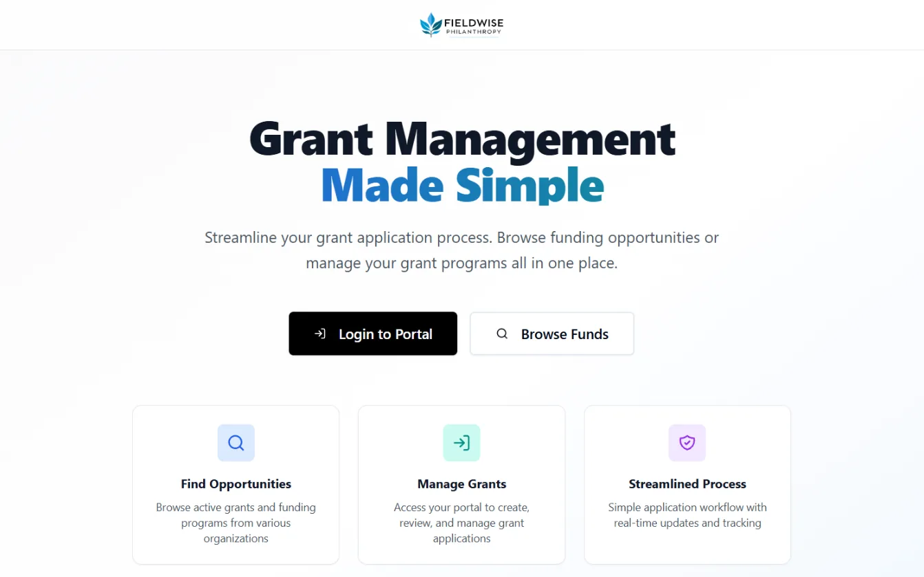 Fieldwise Philanthropy screenshot